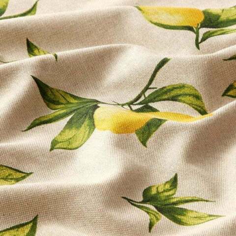 Lemons Natural Tablecloth Available In Many Sizes - CushionCoverAndDecor