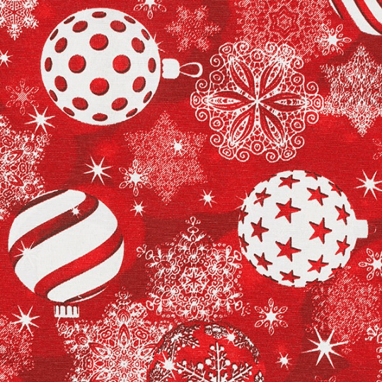 Luxury Christmas Baubles Red Tablecloth Available In Many Sizes - CushionCoverAndDecor