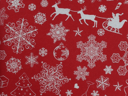 Luxury Christmas Snowflake Red Tablecloth Available In Many Sizes - CushionCoverAndDecor