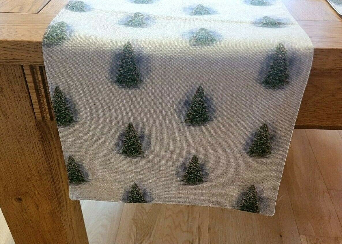 Luxury Christmas Trees Table Runner Available In Various Lengths - CushionCoverAndDecor