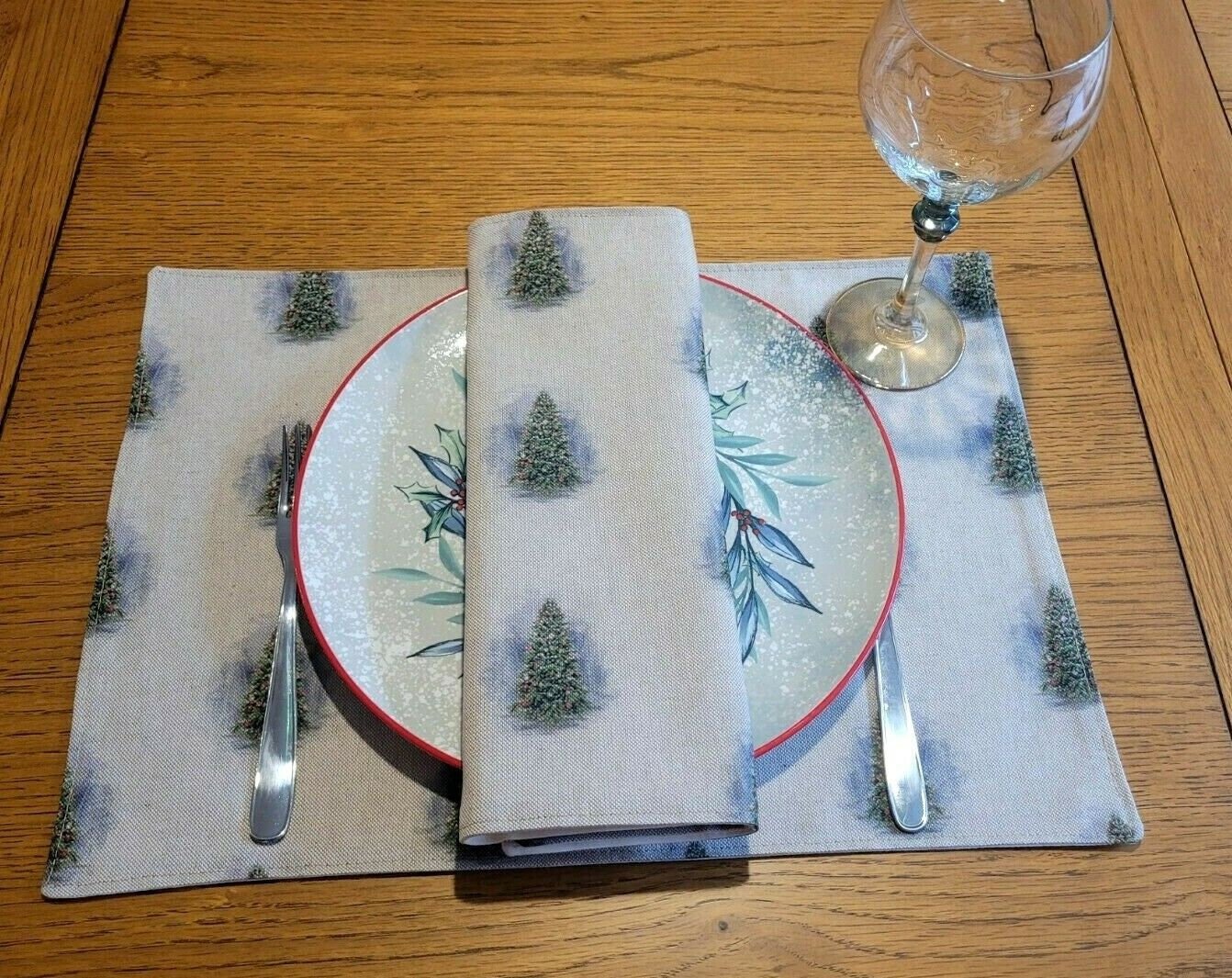 Luxury Christmas Trees Table Runner Available In Various Lengths - CushionCoverAndDecor