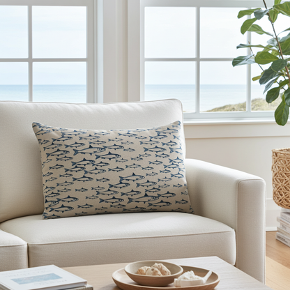Abstract Fish Cushion Cover , Sardine Cushion Cover , Scandi Fish Cushion Cover , Throw Pillow , Scatter Cushions , Cushion Cover UK