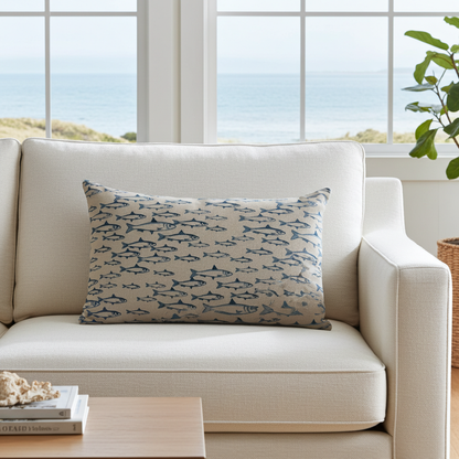 Abstract Fish Cushion Cover , Sardine Cushion Cover , Scandi Fish Cushion Cover , Throw Pillow , Scatter Cushions , Cushion Cover UK