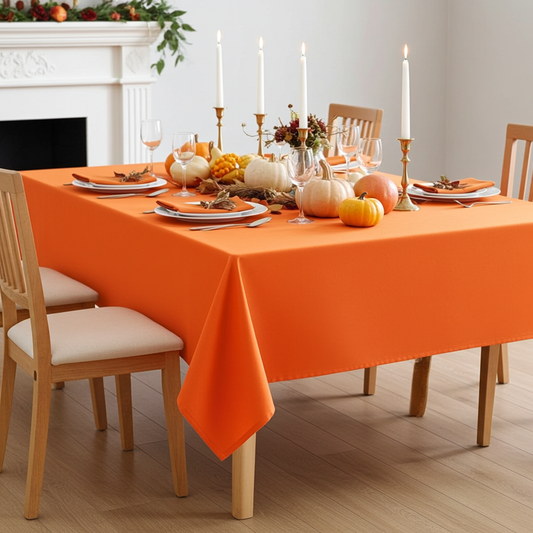 Plain Cotton Orange Tablecloth