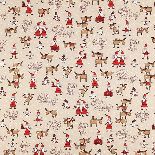 Merry Christmas Tablecloth , Santas Reindeer Table Cover , Festive Tablecloth , Linen Look Tablecloth UK - CushionCoverAndDecor