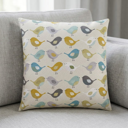 Fryetts Ochre Scandi Birds Cushion Cover