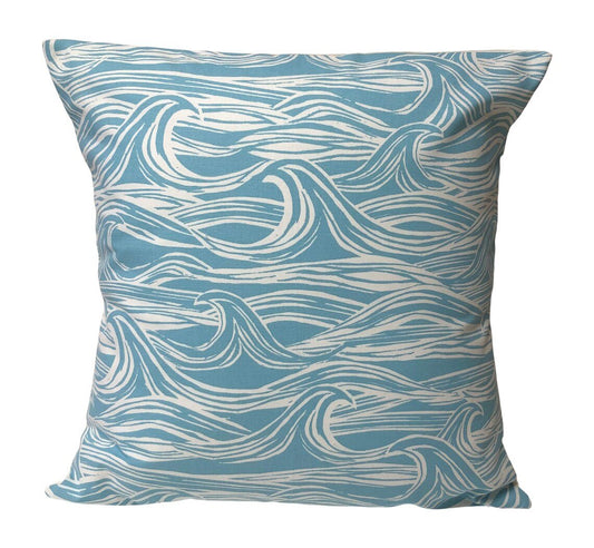 Ocean Waves Cushion Cover , Nautical Pillow Cover , Seaside Cushion Cover , Aqua Surf Cushion 10" 12" 14" 16" 17" 18" 20" 22" 24" 26" - CushionCoverAndDecor