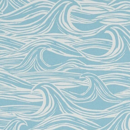 Ocean Waves Surf Aqua Blue Cushion Cover – Coastal Nautical Design