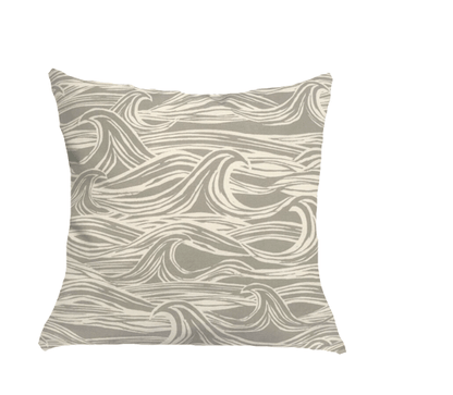 Ocean Waves Cushion Cover , Nautical Pillow Cover , Seaside Cushion Cover , Surf Grey Cushion 10" 12" 14" 16" 17" 18" 20" 22" 24" 26" - CushionCoverAndDecor