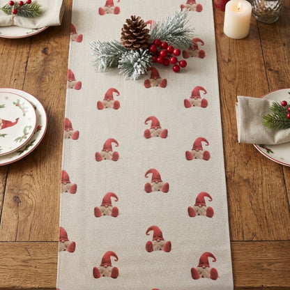 Gnome Gonk Elf Red Christmas Table Runner Napkins