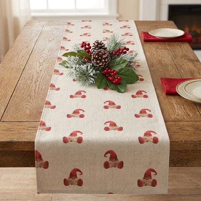 Gnome Gonk Elf Red Christmas Table Runner Napkins