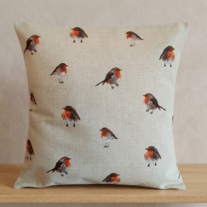 Festive Christmas Robin Cushion Cover
