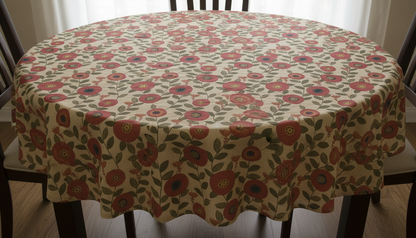 Scandi Floral Burnt Umber Tablecloth