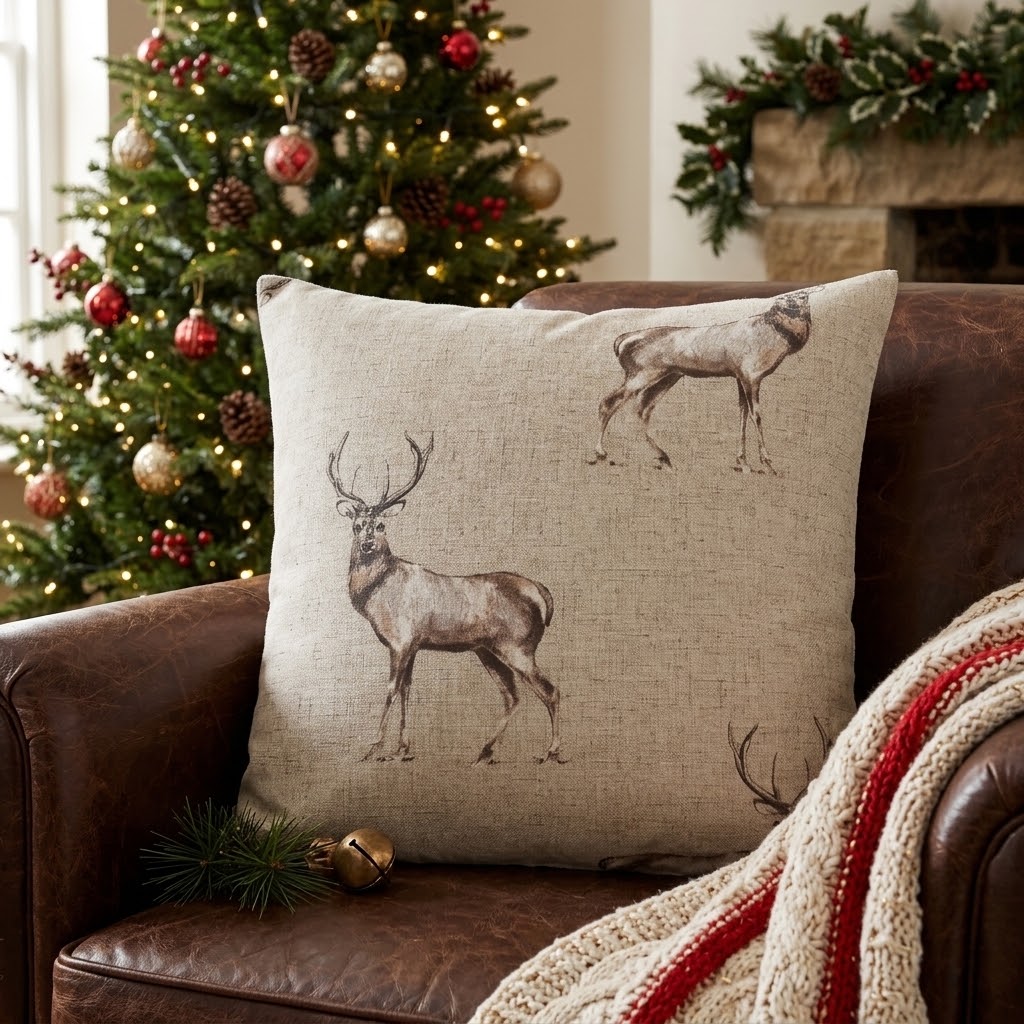Glencoe Stags Christmas Cushion Cover