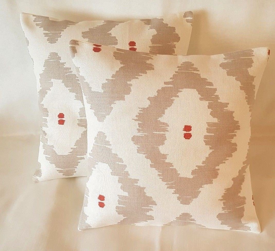 Patagonia Off White Smoke Beige Geometric Cushion Cover - CushionCoverAndDecor