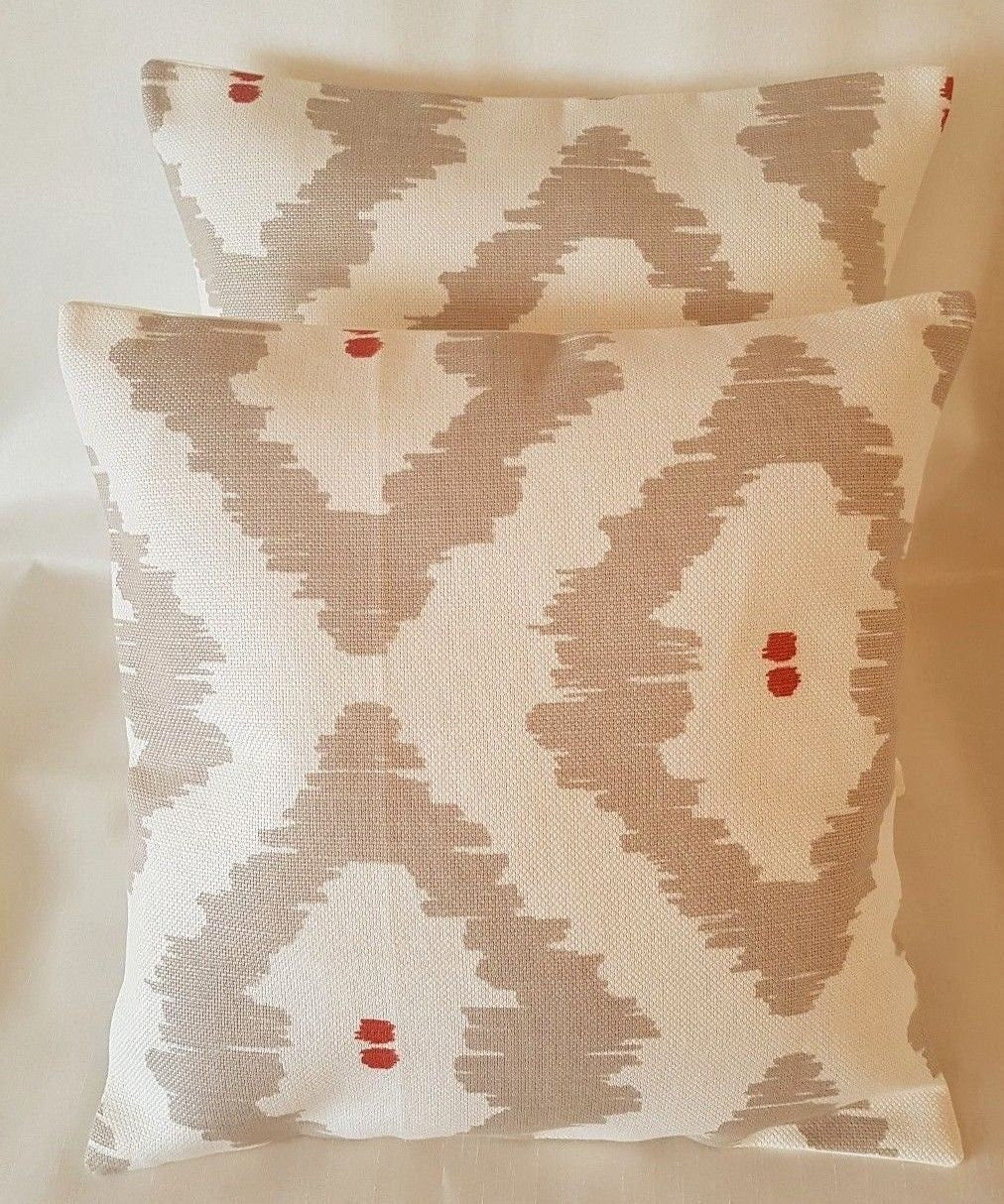 Patagonia Off White Smoke Beige Geometric Cushion Cover - CushionCoverAndDecor