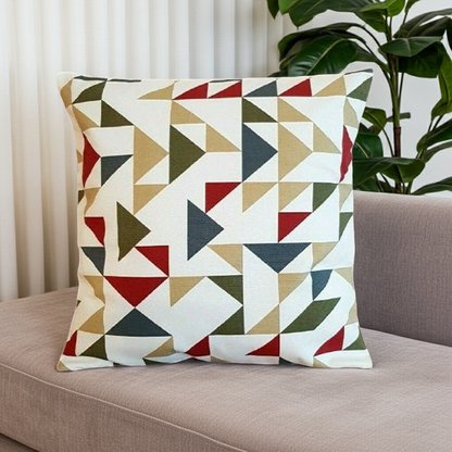 Kissenbezug 25, 30, 35, 40, 43, 46, 46, 51, 56, 61, 66 cm, Prestigious Textiles, Punkt-zu-Punkt-Design im Vintage-Stil, Grün, Blau, Rot, Handgefertigt, 100 % Baumwolle