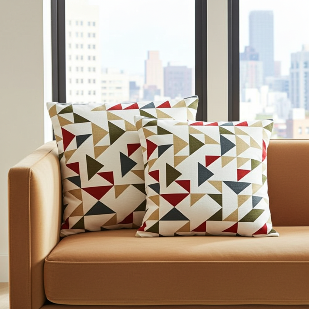 Kissenbezug 25, 30, 35, 40, 43, 46, 46, 51, 56, 61, 66 cm, Prestigious Textiles, Punkt-zu-Punkt-Design im Vintage-Stil, Grün, Blau, Rot, Handgefertigt, 100 % Baumwolle