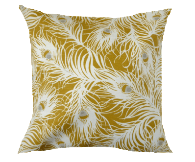 Peacock Cushion Covers , Peacock Feather Pillow Cover , Ochre Yellow Cushion , Harper Ochre Cushion , Throw Pillow , Cushion Cover UK - CushionCoverAndDecor