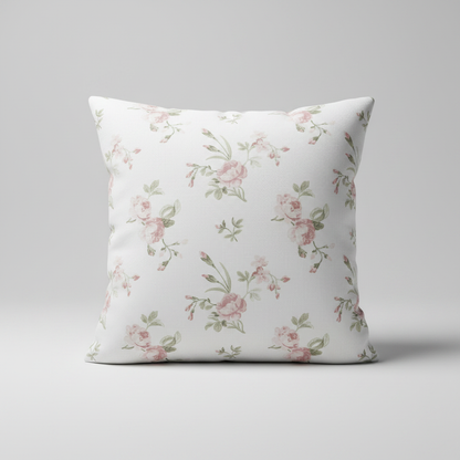 Pink Roses Floral Vintage Cushion Cover