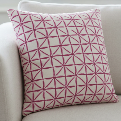 Nussa Pink Raspberry Abstract Geometric Cushion Cover