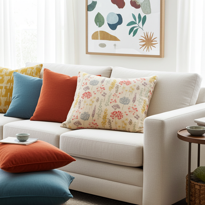 Dandelion Floral Wildflowers Cushion Cover