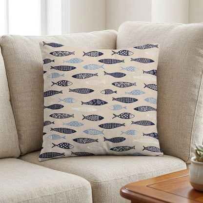 Abstract Fish Cushion Cover , Sardine Cushion Cover , Scandi Fish Cushion Cover , Throw Pillow , Scatter Cushions , Cushion Cover UK