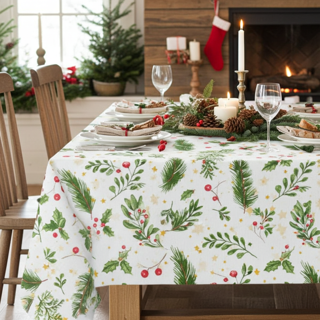 Christmas Twigs & Berries Tablecloth