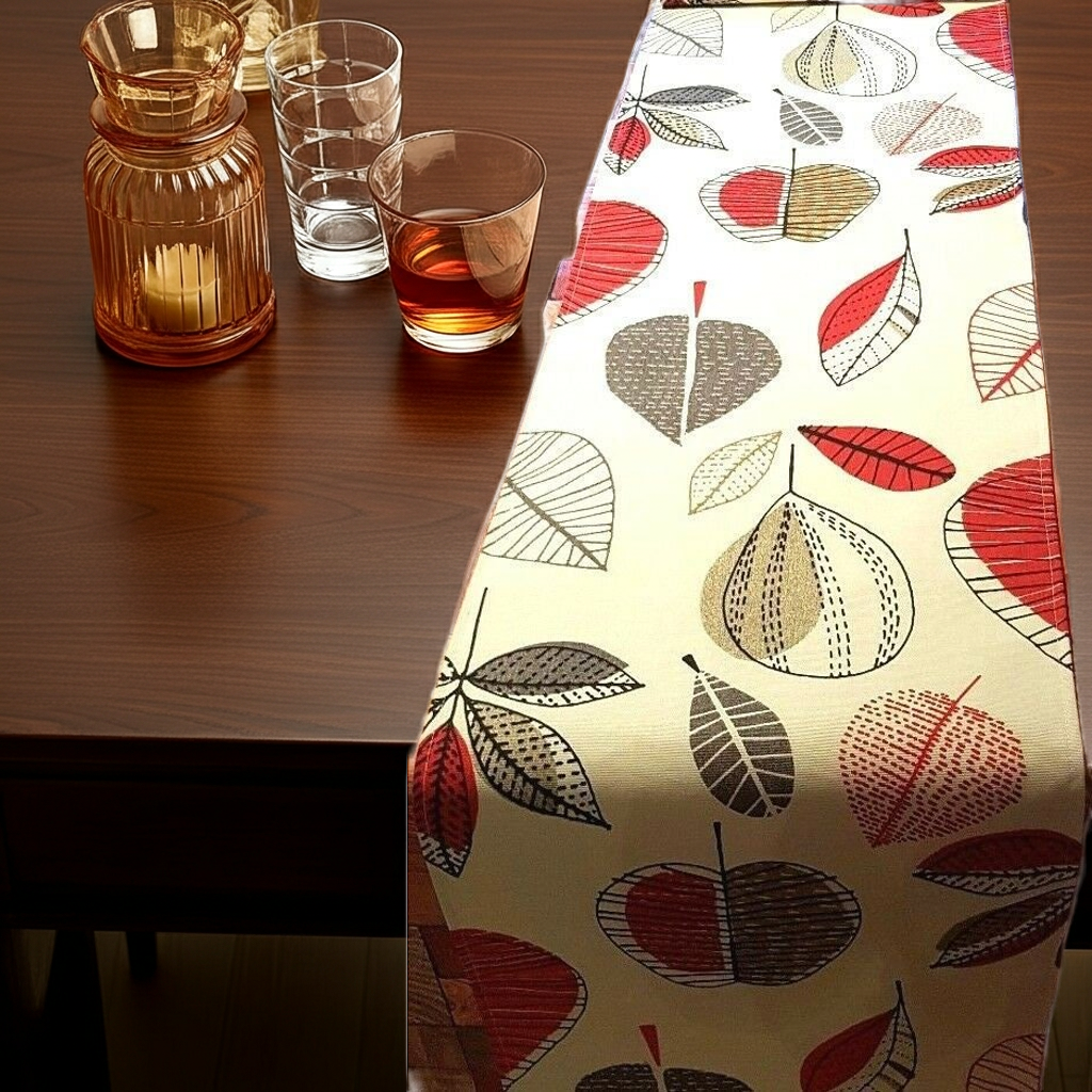 Maple Apples Red Berry Table Runner