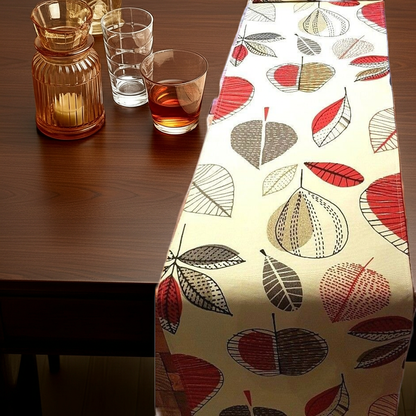 Maple Apples Red Berry Table Runner