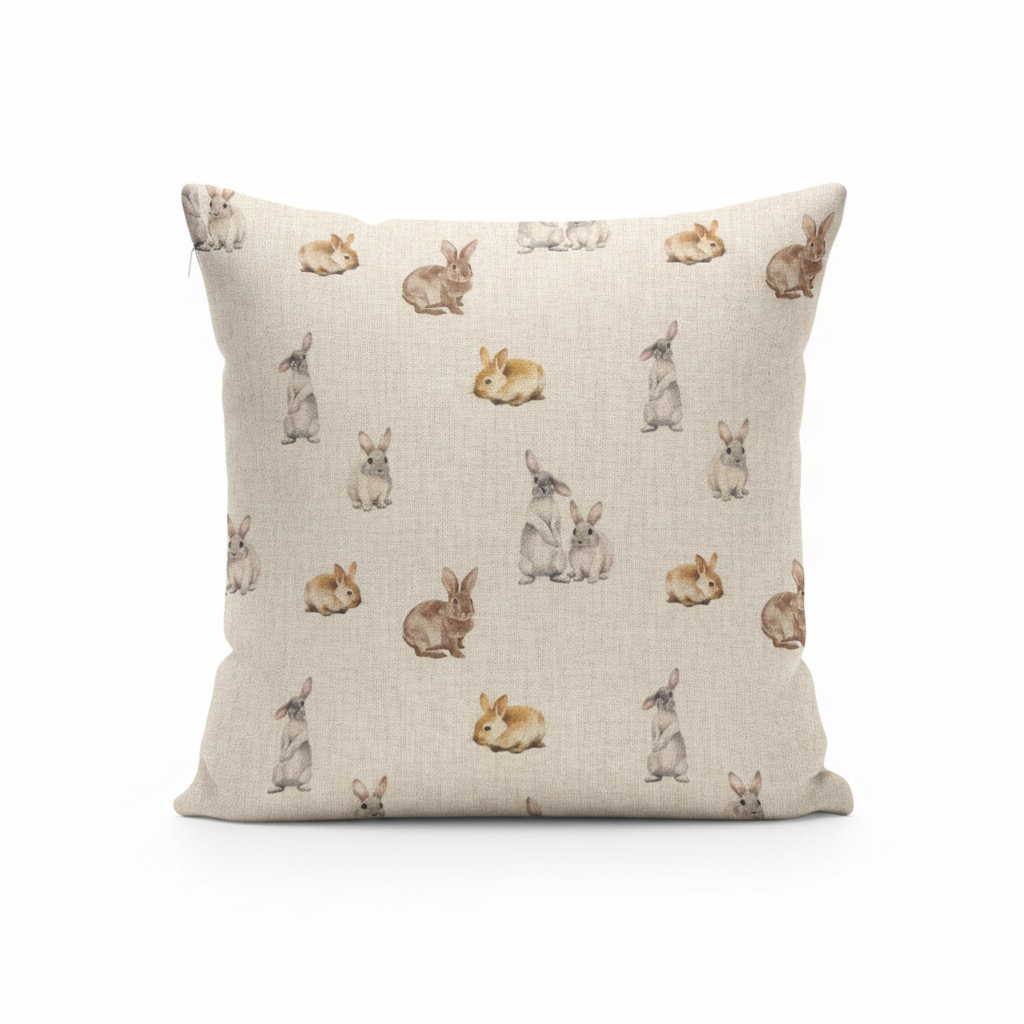 Cute Bunny Rabbits Cushion Cover