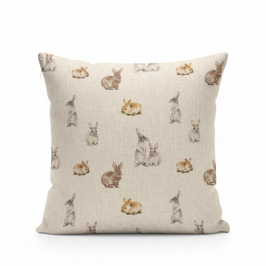 Cute Bunny Rabbits Cushion Cover