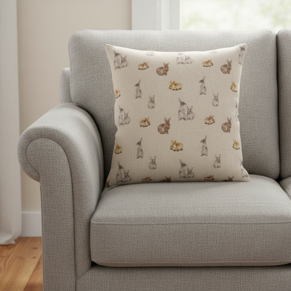 Cute Bunny Rabbits Cushion Cover