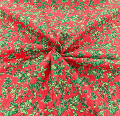 Red Christmas Holly Tablecloth Available In Many Sizes - CushionCoverAndDecor