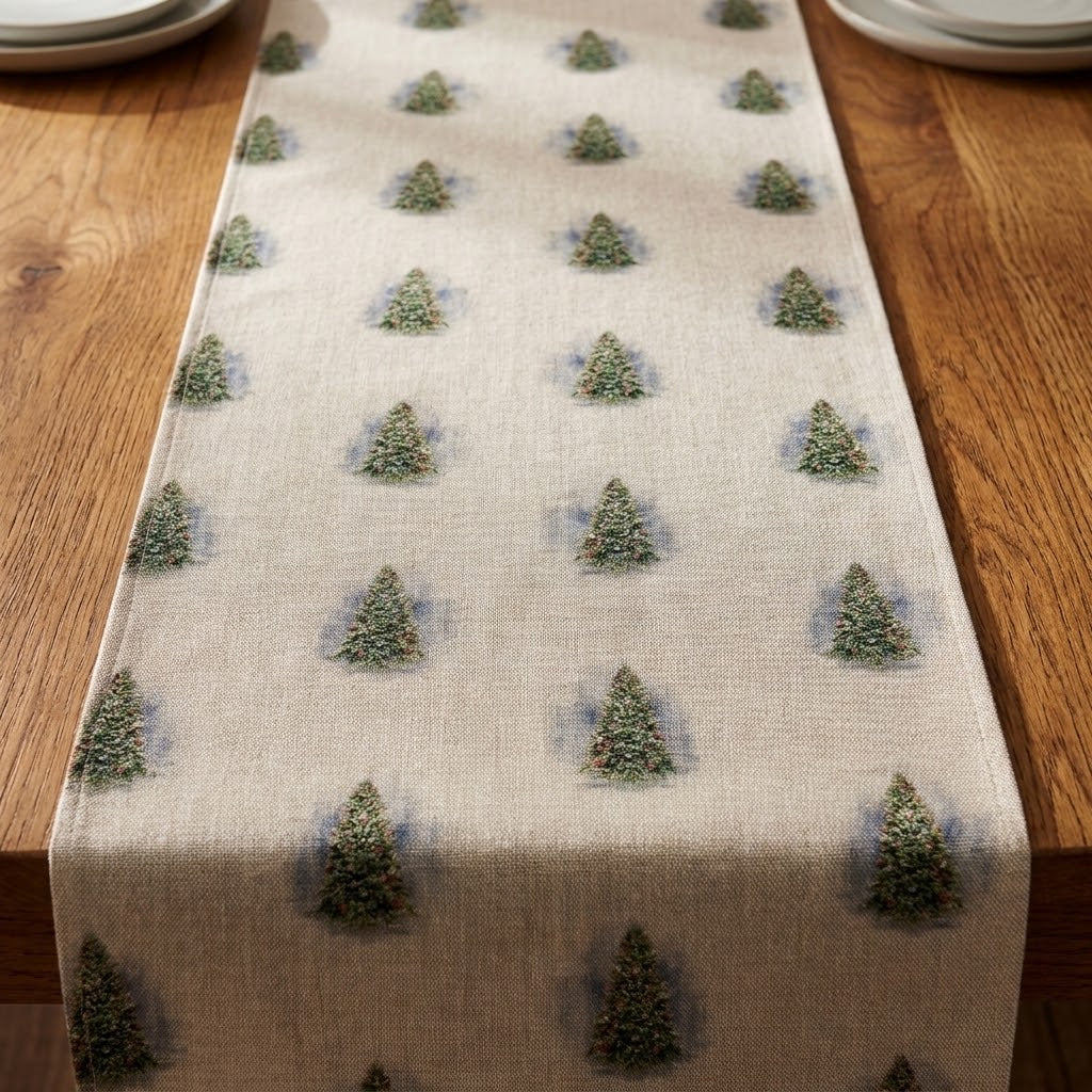 Luxuriöser Tischläufer mit Weihnachtsbaummotiv, erhältlich in verschiedenen Längen