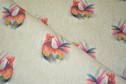 Rooster Tablecloth , Easter Tablecloth , Linen Look Tablecloth , Tablecloth UK - CushionCoverAndDecor