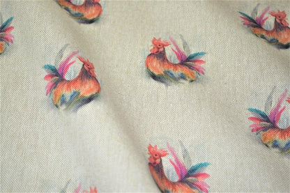 Rooster Tablecloth , Easter Tablecloth , Linen Look Tablecloth , Tablecloth UK - CushionCoverAndDecor