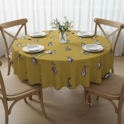 Tischdecke aus grüner Baumwolle mit Hühnermotiv „Cluck Cluck Hens Chicken Capri“