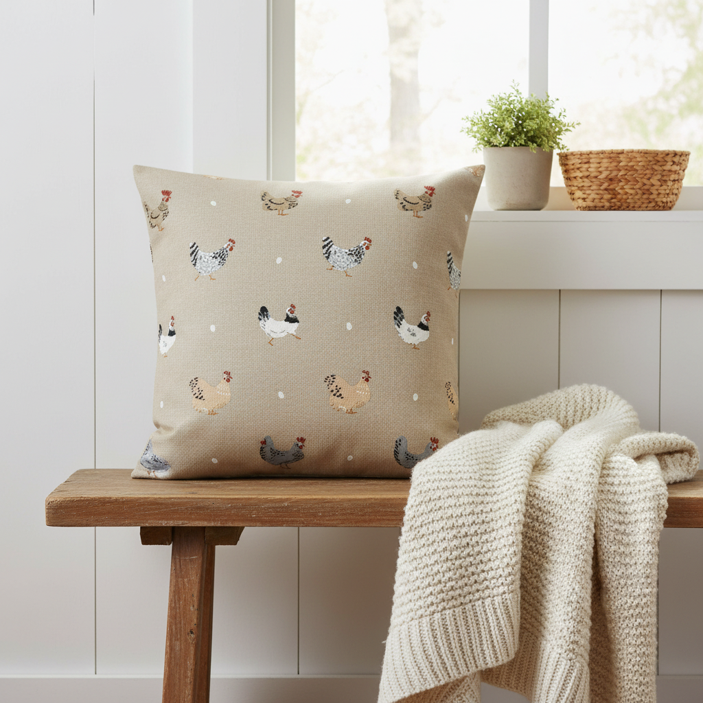 Sophie Allport Lay A Little Egg Chicken Cushion Cover