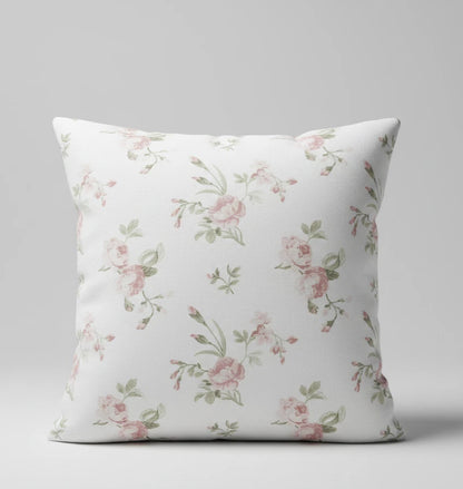 Pink Roses Floral Vintage Cushion Cover