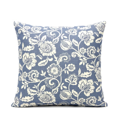 Eliza Tapestry Flowers Chambray Blue Cushion Cover