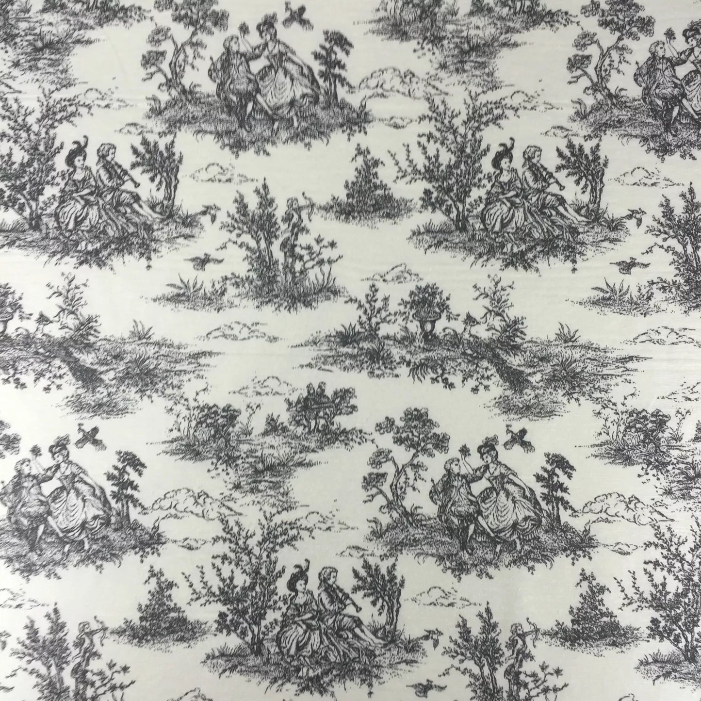 Toile de Jouy Vintage französische schwarze Tischdecke