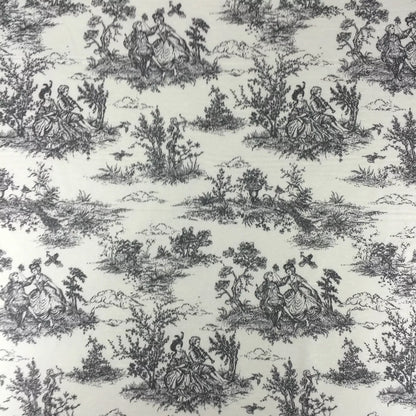 Toile de Jouy Vintage französische schwarze Tischdecke