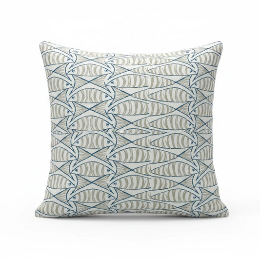 Cornish Sardines Sprats Cushion Cover , Seaside Fish Nautical
