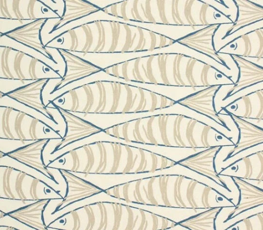 Kissenbezug „Cornish Sardines“, Kissenbezug „Seaside Fish“ (maritim), Kissenbezug „Natürlich“, marineblau-indigoblauer Fisch, Größen: 14", 16", 17", 18", 20", 22", 24", 26"