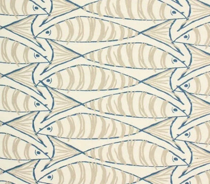 Kissenbezug „Cornish Sardines“, Kissenbezug „Seaside Fish“ (maritim), Kissenbezug „Natürlich“, marineblau-indigoblauer Fisch, Größen: 14", 16", 17", 18", 20", 22", 24", 26"