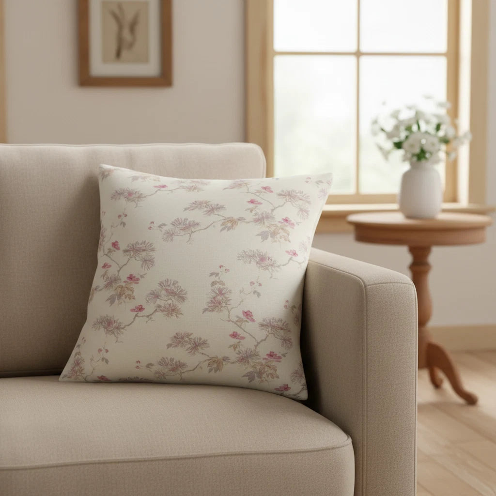 Laura Ashley Nara Soft Truffle Cream Cushion Cover