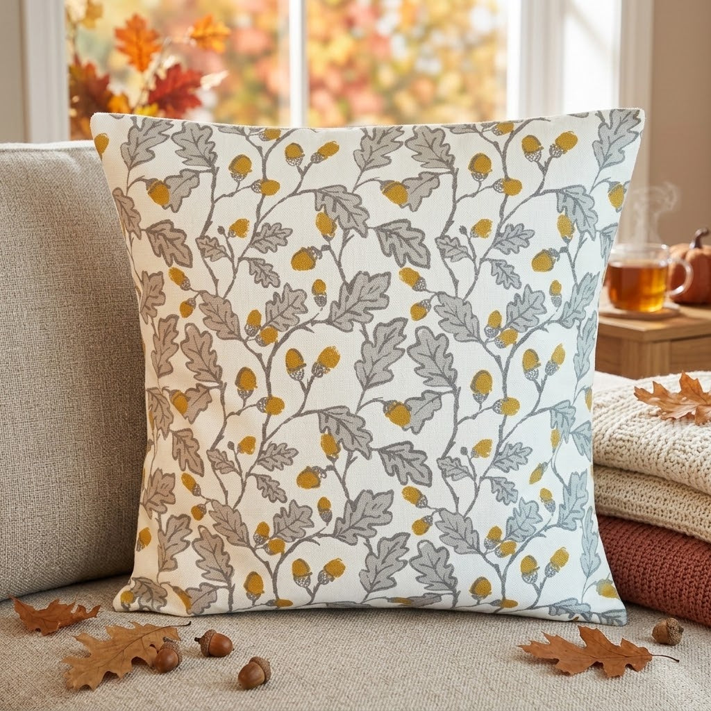 Acorn Trail Natural Cushion Cover