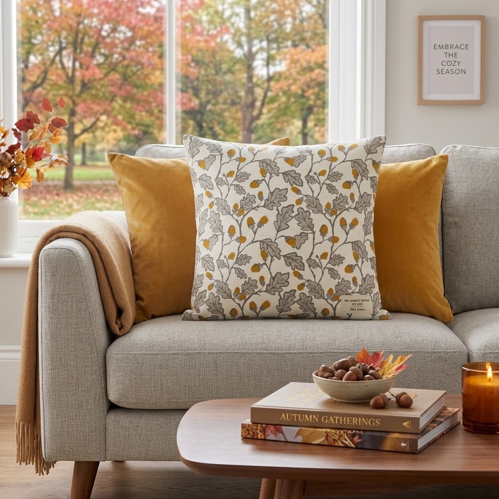 Acorn Trail Natural Cushion Cover