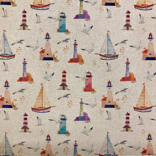 Sailing Tablecloth , Boat Tablecloth , Sea Side Linen Tablecloth , Linen Look Tablecloth , Tablecloth UK - CushionCoverAndDecor